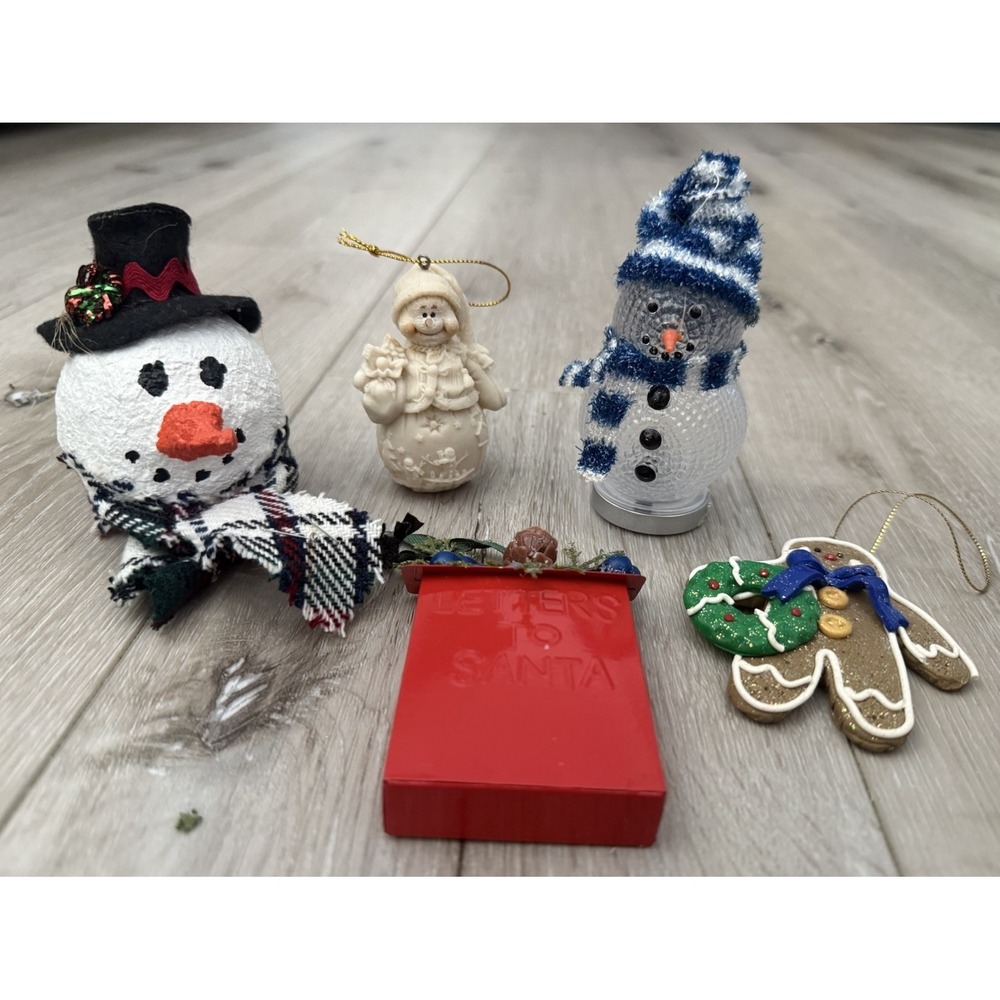 Lot Of 5 Vintage Christmas Ornaments Slightly Flawed READ